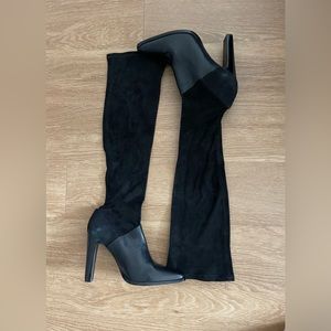 Rachel Zoe Layla stretch suede/ calf boots
